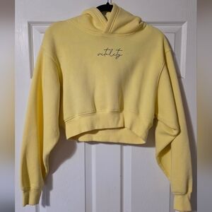 Vitality Vibrant Yellow Cropped Hoodie